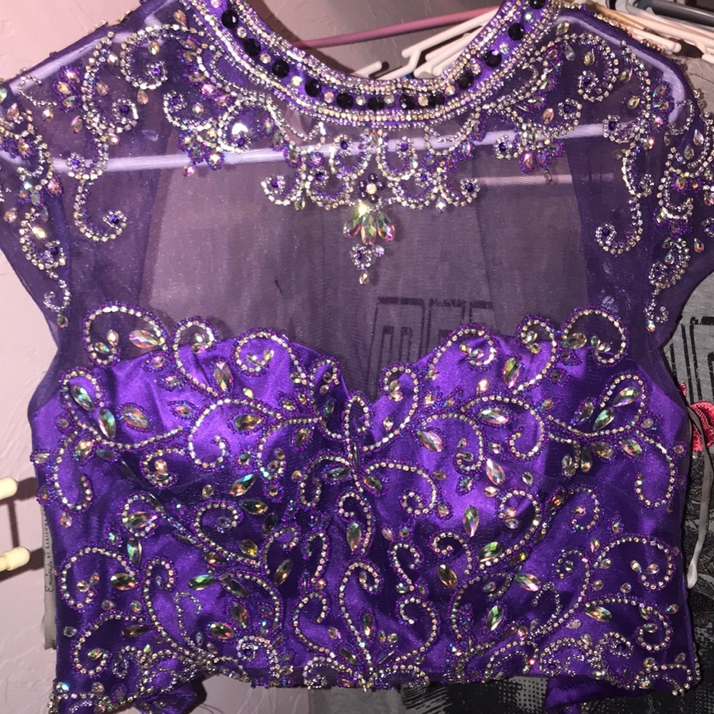 2 piece purple prom dress WITH POCKETS